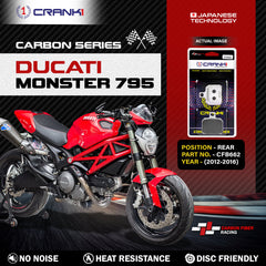 CRANK1 CFB662 Carbon Rear Brake Pads for Ducati Monster 795 2012-2016 – 1 Set