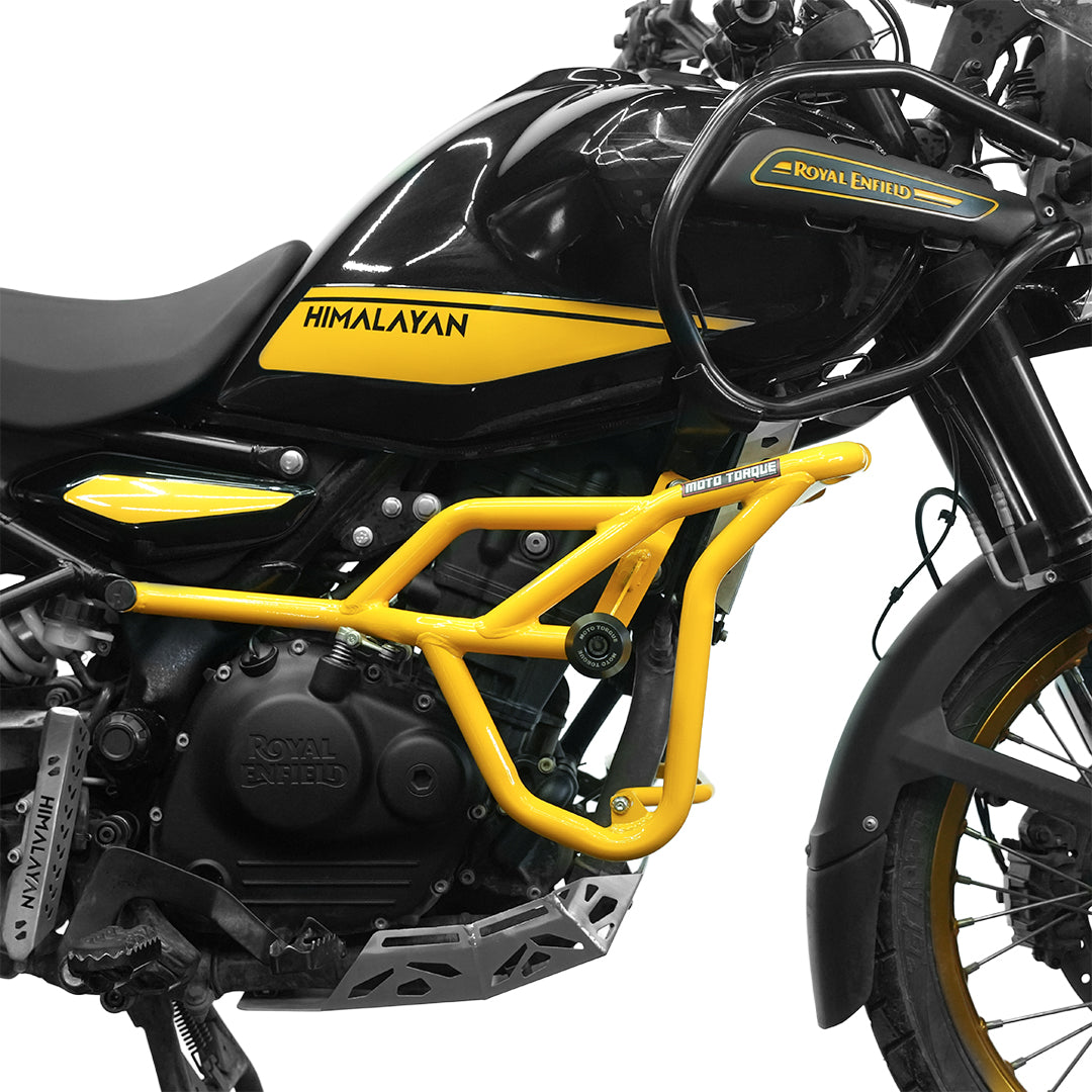 Mototorque Panther crash guard yellow Royal Enfield Himalayan 450 heavy duty engine protection