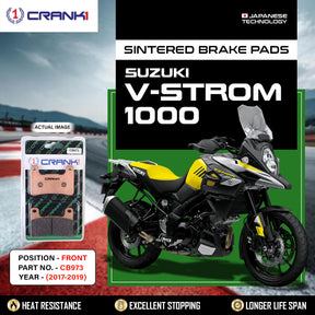 CRANK1 CB973 Front Sintered Brake Pads for Suzuki V-Strom 1000 2017-2019 Motorcycle Brake Pads
