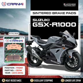 CRANK1 CB744 Front Sintered Brake Pads for Suzuki GSX-R1000 2013-2016 premium superbike brake pads