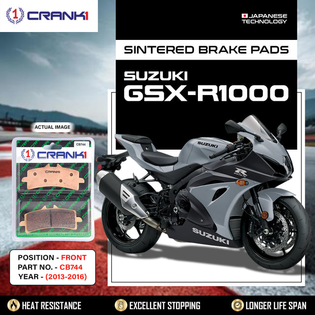 CRANK1 CB744 Front Sintered Brake Pads for Suzuki GSX-R1000 2013-2016 premium superbike brake pads