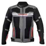 BBG Marshal motorcycle riding jacket with CE Level 2 armour in Black, Neon and Red