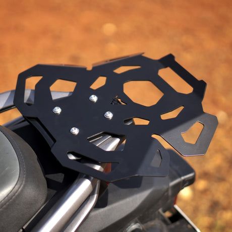 Auto Engina matte black 2mm mild steel top rack plate for Hero Xpulse 200 luggage