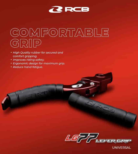 RCB LG77 black rubber brake and clutch lever grip covers 01LG004B