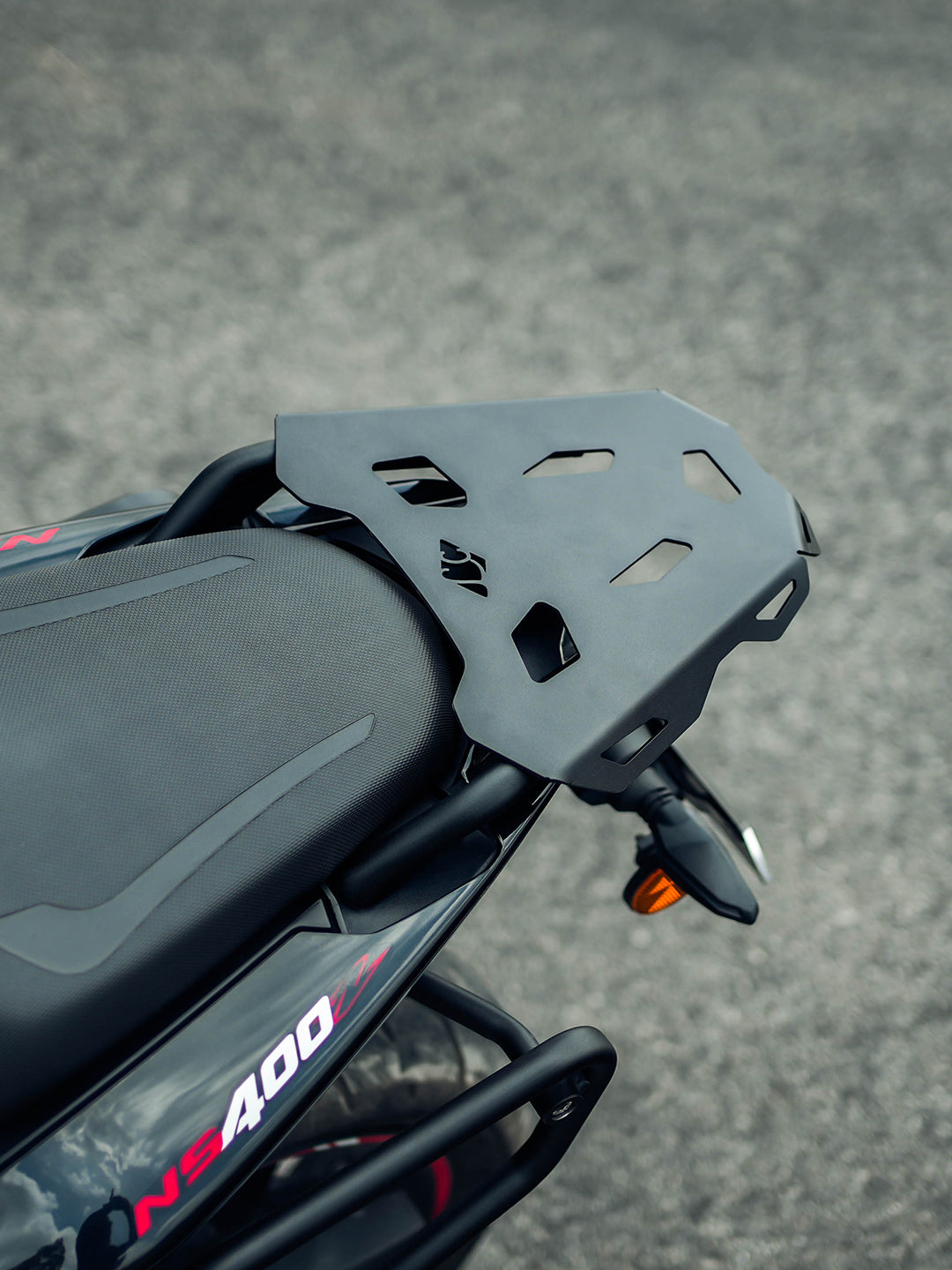 Legundary Custom Gopher Carrier for Bajaj Pulsar NS400Z Black Mild Steel Rear Luggage Rack Top Box Support