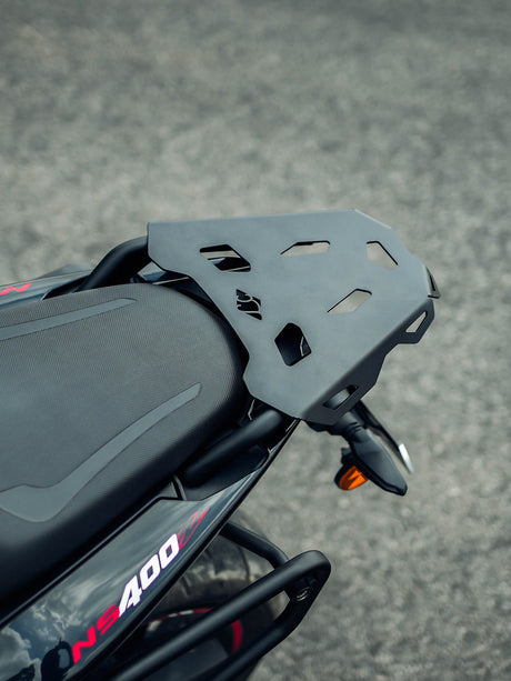 Legundary Custom Gopher Carrier for Bajaj Pulsar NS400Z Black Mild Steel Rear Luggage Rack Top Box Support