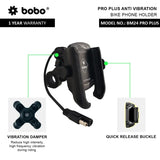 BOBO BM24 PRO PLUS motorcycle phone holder quick release with vibration damper 36W USB C charger bike mobile mount