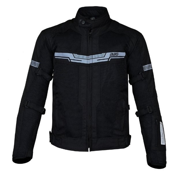 BBG Marshal motorcycle riding jacket with CE Level 2 armour in Black, Neon and Red