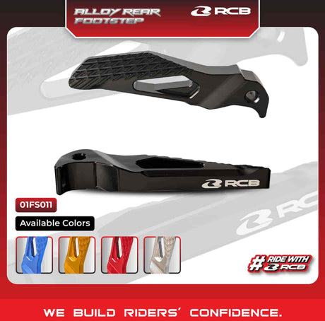 RCB Alloy Rear Footrest for Yamaha Aerox 155 in Black, Blue, Gold, Red and Silver
