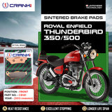 CRANK1 CB181 Front Sintered Brake Pads for Royal Enfield Thunderbird 350 500 2013 Onwards High Performance Motorcycle Brake Pads