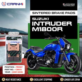 CRANK1 CB973 Front Sintered Brake Pads for Suzuki Intruder M1800R 2007-2018 Motorcycle Brake Pads
