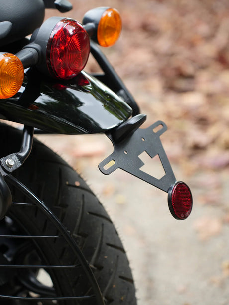 Legundary Custom Blitz tail tidy for Royal Enfield Hunter 350 black mild steel rear fender cleaner