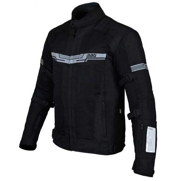 BBG Marshal motorcycle riding jacket with CE Level 2 armour in Black, Neon and Red