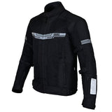 BBG Marshal motorcycle riding jacket with CE Level 2 armour in Black, Neon and Red