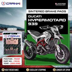 CRANK1 Sintered Brake Pads CB036 Front For Ducati Hypermotard 939 2016-2018 High Performance Motorcycle Brake Pads