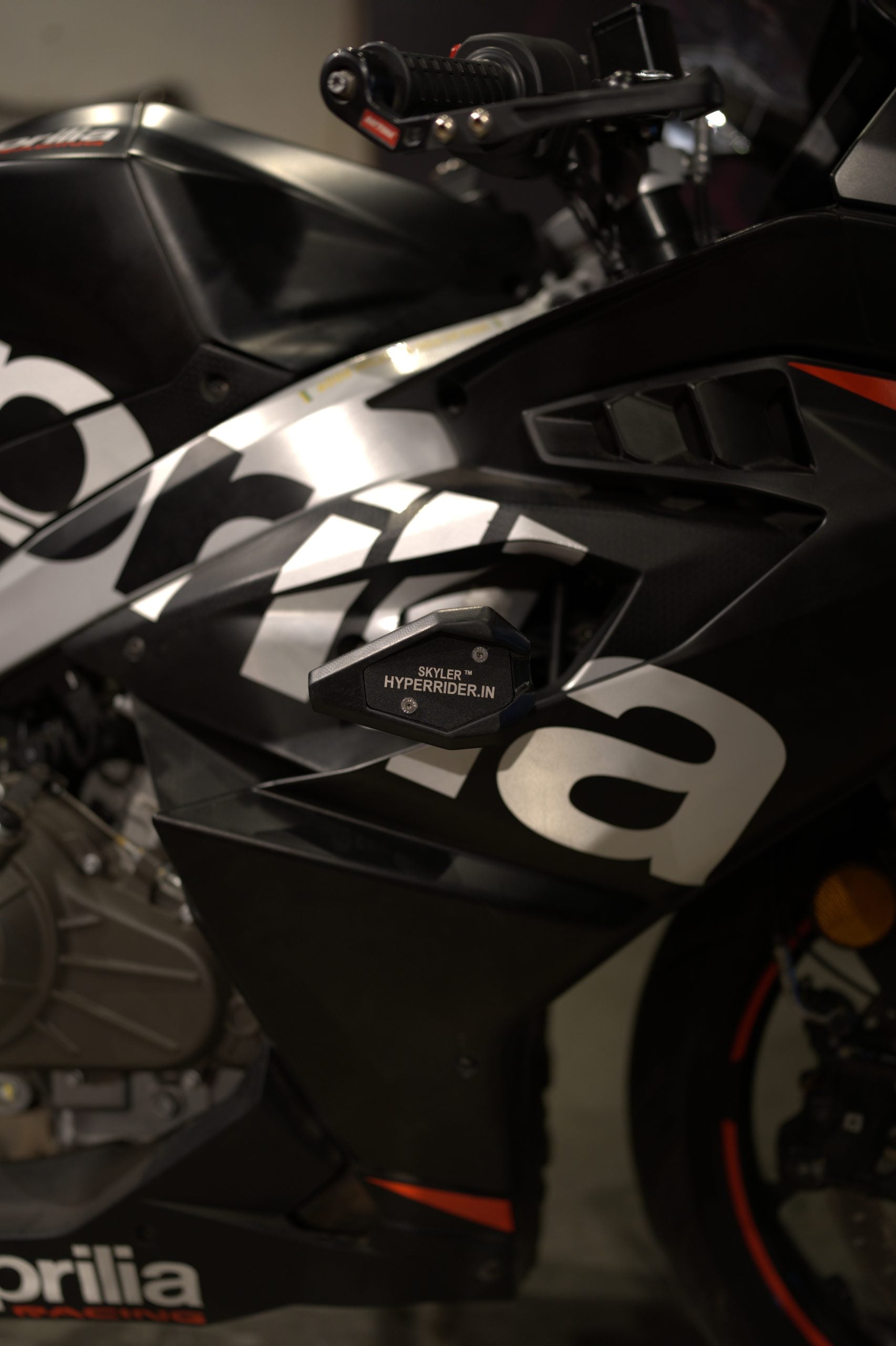 Hyperrider Frame Slider for Aprilia RS 457 motorcycle crash and frame protection