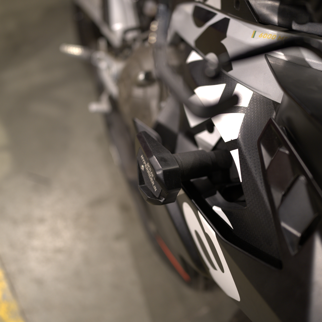 Hyperrider Frame Slider for Aprilia RS 457 motorcycle crash and frame protection