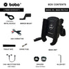 BOBO BM24 PRO PLUS motorcycle phone holder quick release with vibration damper 36W USB C charger bike mobile mount
