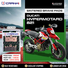 CRANK1 Sintered Brake Pads CB036 Front For Ducati Hypermotard 821 2013-2015 High Performance Motorcycle Brake Pads