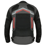 BBG Marshal motorcycle riding jacket with CE Level 2 armour in Black, Neon and Red