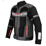 BBG Marshal motorcycle riding jacket with CE Level 2 armour in Black, Neon and Red