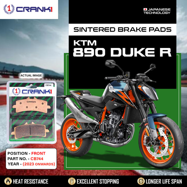 CRANK1 CB744 Front Sintered Brake Pads for KTM 890 Duke R (2023 Onwards) - 2 Sets