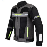 BBG Marshal motorcycle riding jacket with CE Level 2 armour in Black, Neon and Red