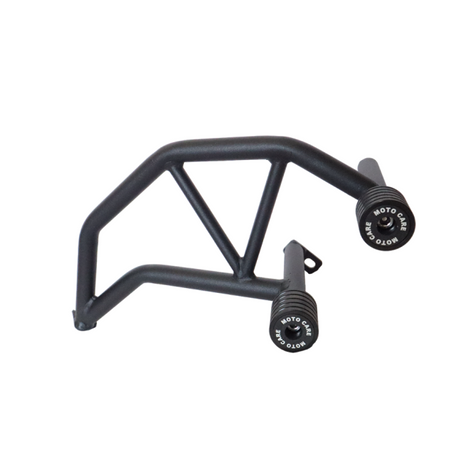 MotoCare 4 slider crash guard installed on TVS Apache RTR 160 side view