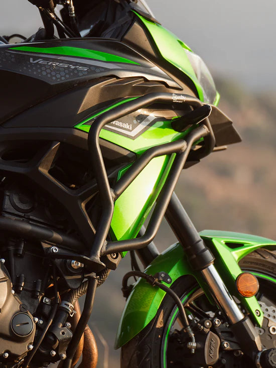 Legundary Custom Adrinex Crash Guard for Kawasaki Versys 650 Black Mild Steel Engine Protection Frame