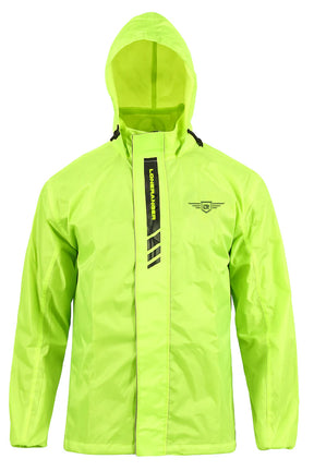 Lone Ranger DryStorm Neon Waterproof Motorcycle Rain Jacket High Visibility