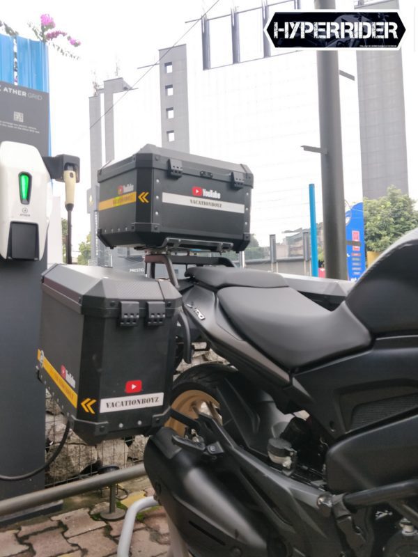 Hyperrider Top Rack Type 1 for Bajaj Dominar 250 Dominar 400 and Dominar UG heavy duty steel motorcycle luggage carrier