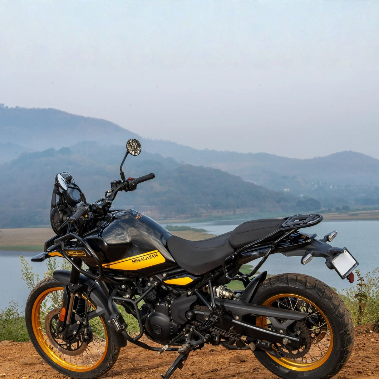Auto Engina Saddle Stay installed on Royal Enfield Himalayan 450 for soft side luggage support
