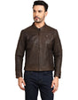 Royal Enfield Classic Leather Class AA Riding Jacket in Brown