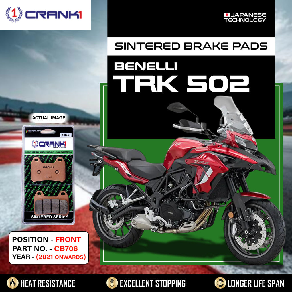 CRANK1 Sintered Front Brake Pads CB706 for Benelli TRK 502 2021 Onwards Motorcycle Brake Pads