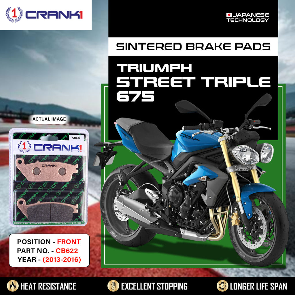 CRANK1 CB622 Sintered Front Brake Pads for Triumph Street Triple 675 2013-2016 Motorcycle Brake Pads