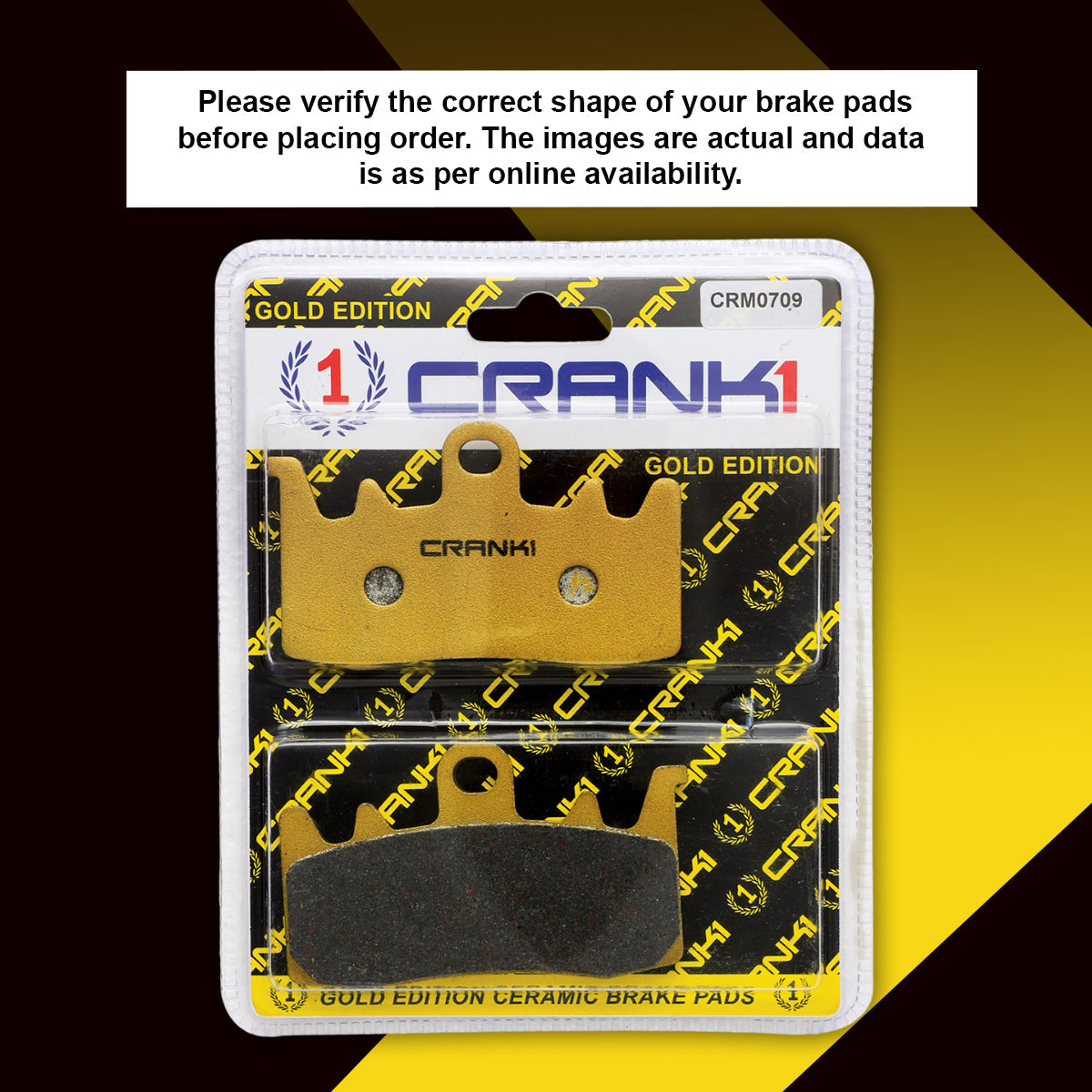 CRANK1 CRM0709 Ceramic Front Brake Pads for Ducati Monster 795 2012-2016 – 2 Sets
