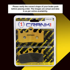 CRANK1 CRM0709 Ceramic Front Brake Pads for Ducati Monster 795 2012-2016 – 2 Sets