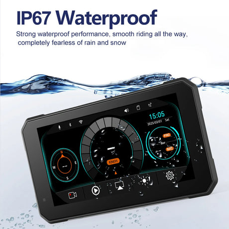 LBC Moto M3 Elite 6.25 inch motorcycle navigation system with Apple CarPlay Android Auto dual camera DVR TPMS GPS magnetic mount waterproof