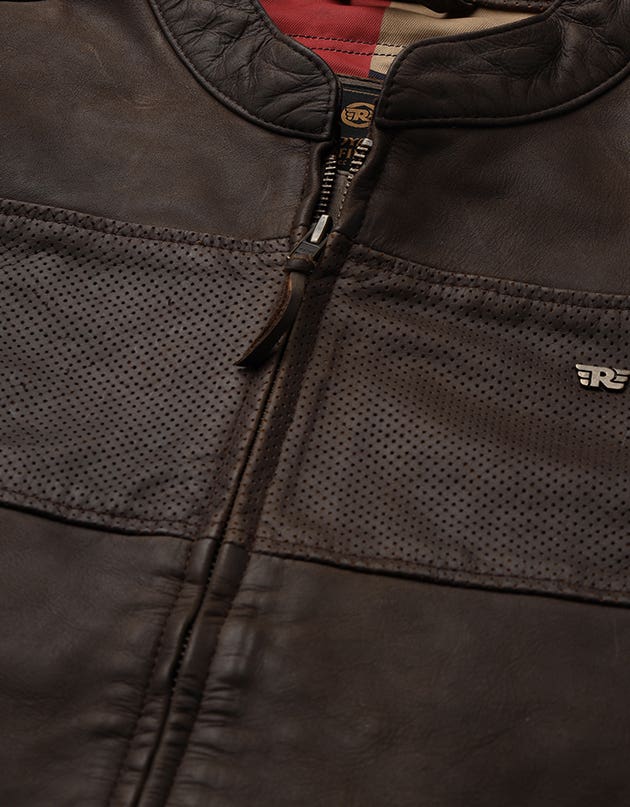 Royal Enfield Classic Leather Class AA Riding Jacket in Brown