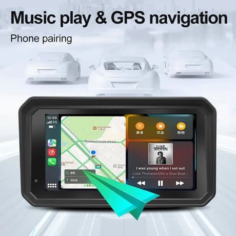 LBC Moto M3 Elite 6.25 inch motorcycle navigation system with Apple CarPlay Android Auto dual camera DVR TPMS GPS magnetic mount waterproof