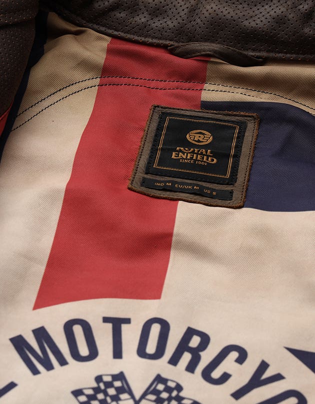 Royal Enfield Classic Leather Class AA Riding Jacket in Brown