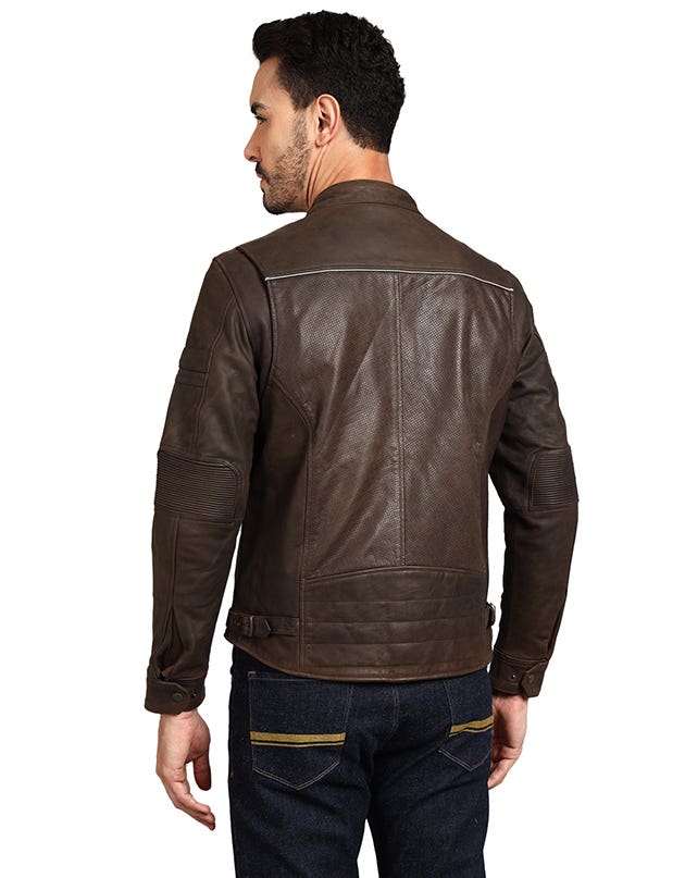 Royal Enfield Classic Leather Class AA Riding Jacket in Brown