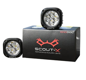 Maddog Scout-X Auxiliary LED Lights 4800 Lumens for Motorcycle with 200m Beam and IP67 Waterproof Design