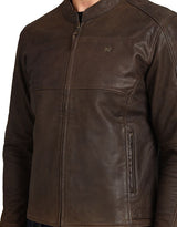 Royal Enfield Classic Leather Class AA Riding Jacket in Brown