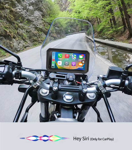 LBC Moto M3 Elite 6.25 inch motorcycle navigation system with Apple CarPlay Android Auto dual camera DVR TPMS GPS magnetic mount waterproof