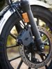 Legundary Custom Hness Raider front disc caliper guard mild steel black brake protector Honda CB350
