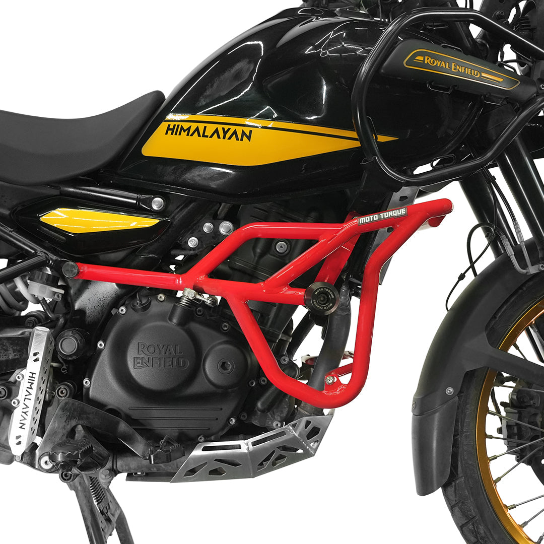 Mototorque Panther crash guard red for Royal Enfield Himalayan 450 heavy duty engine protection crash cage