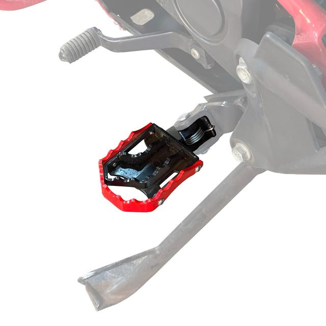 Auto Engina Black-Red rider footrest with 3mm mild steel and stainless steel construction for Hero Xpulse 200