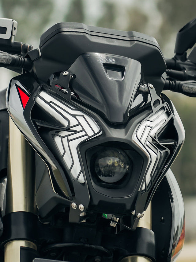 Legundary Custom Venator Headlight Grill for Bajaj Pulsar NS400Z Black Mild Steel Headlight Protector Guard