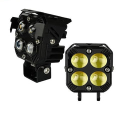 Original HJG 3-in-1 HJG Fog Light: 120W-12V Red, White, Yellow! Illuminate Your Ride with 4 LED Laser Widelight. Perfect for Bike, Car, Thar, Jeep Adventures